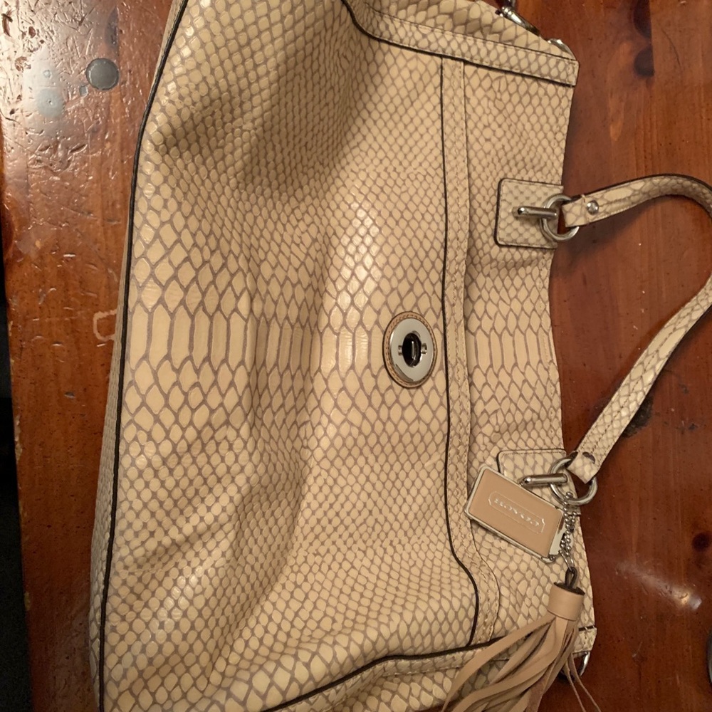 Coach Snake-embossed Leather Handbag
